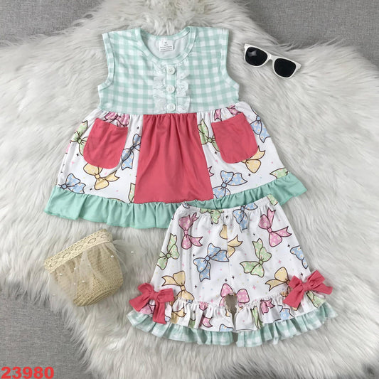 Gingham Coquette Shorts Set
