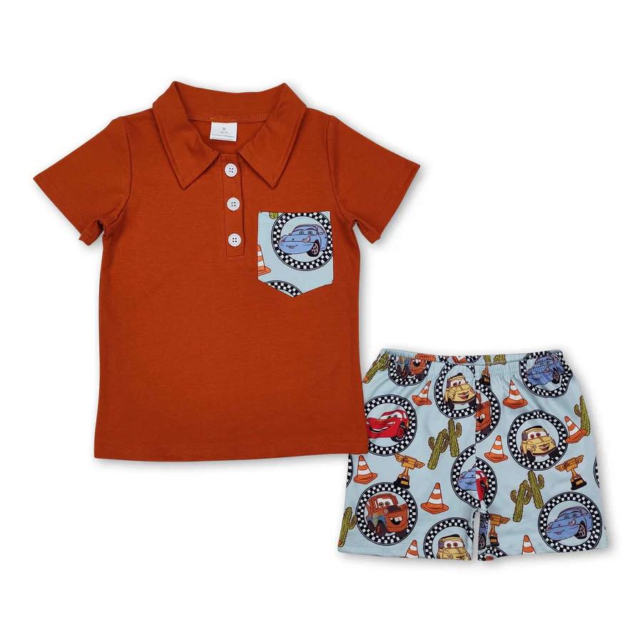 Race Car Pocket Tee Shorts Set