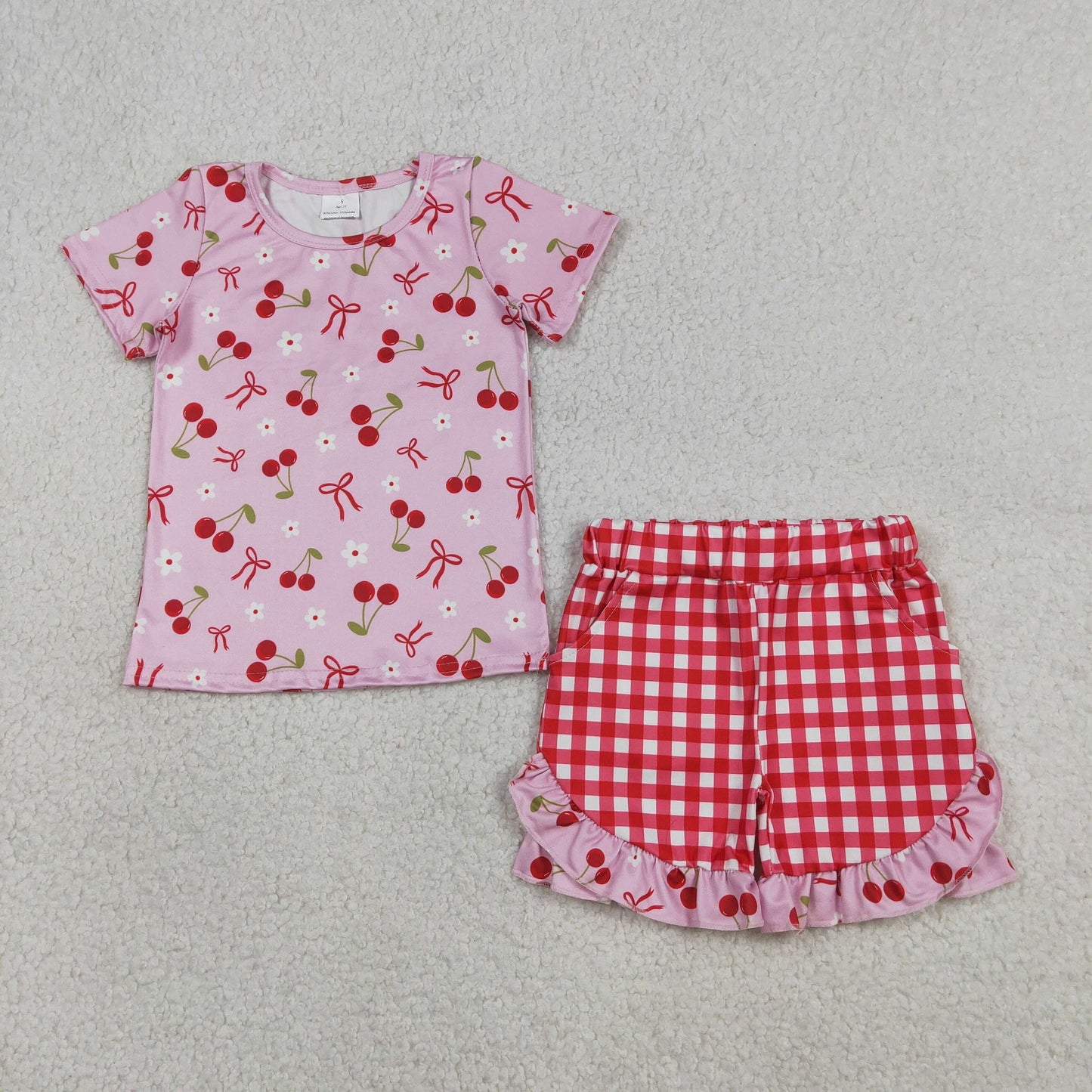 Very Cherry Gingham Shorts Set