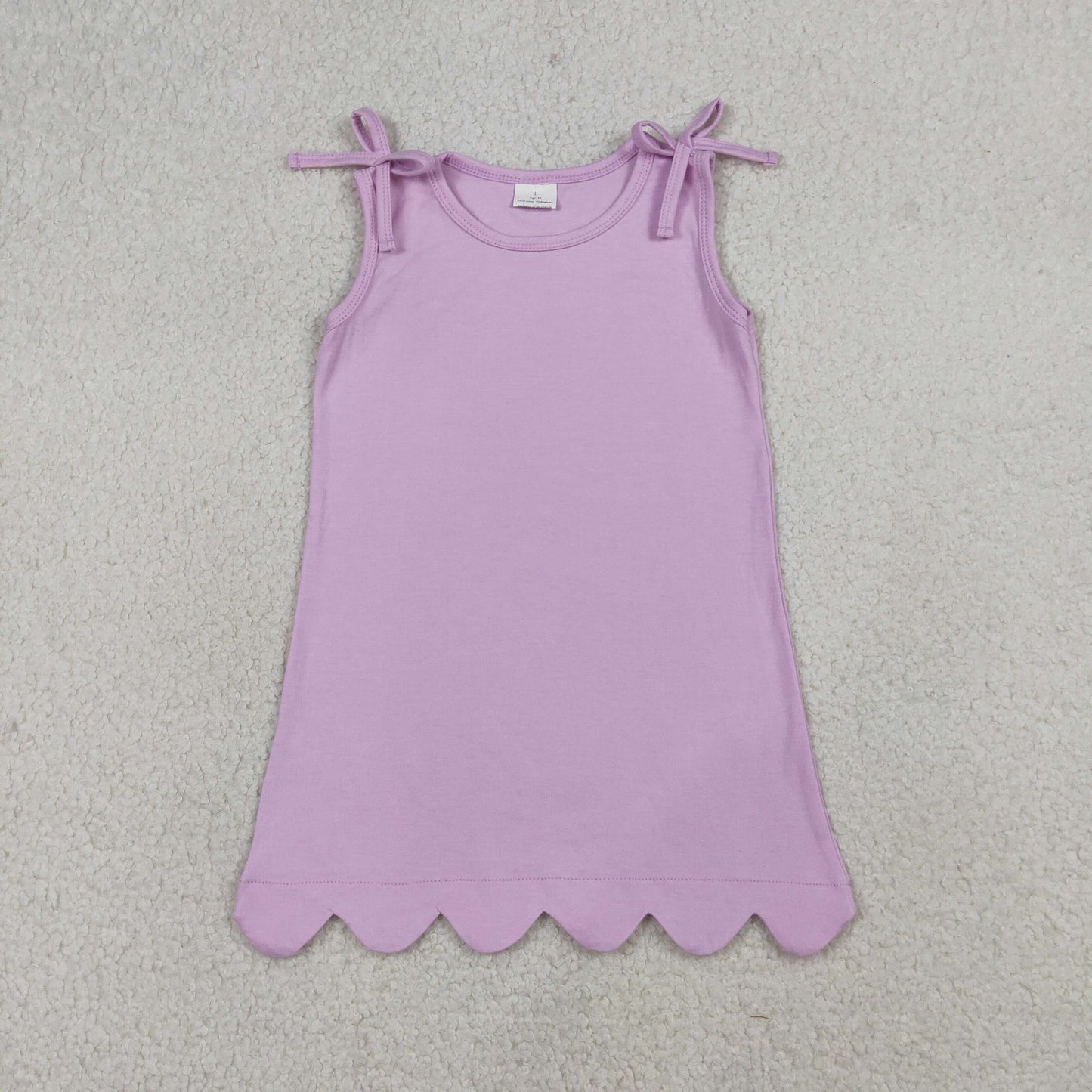 Lilac Solid Scalloped Dress