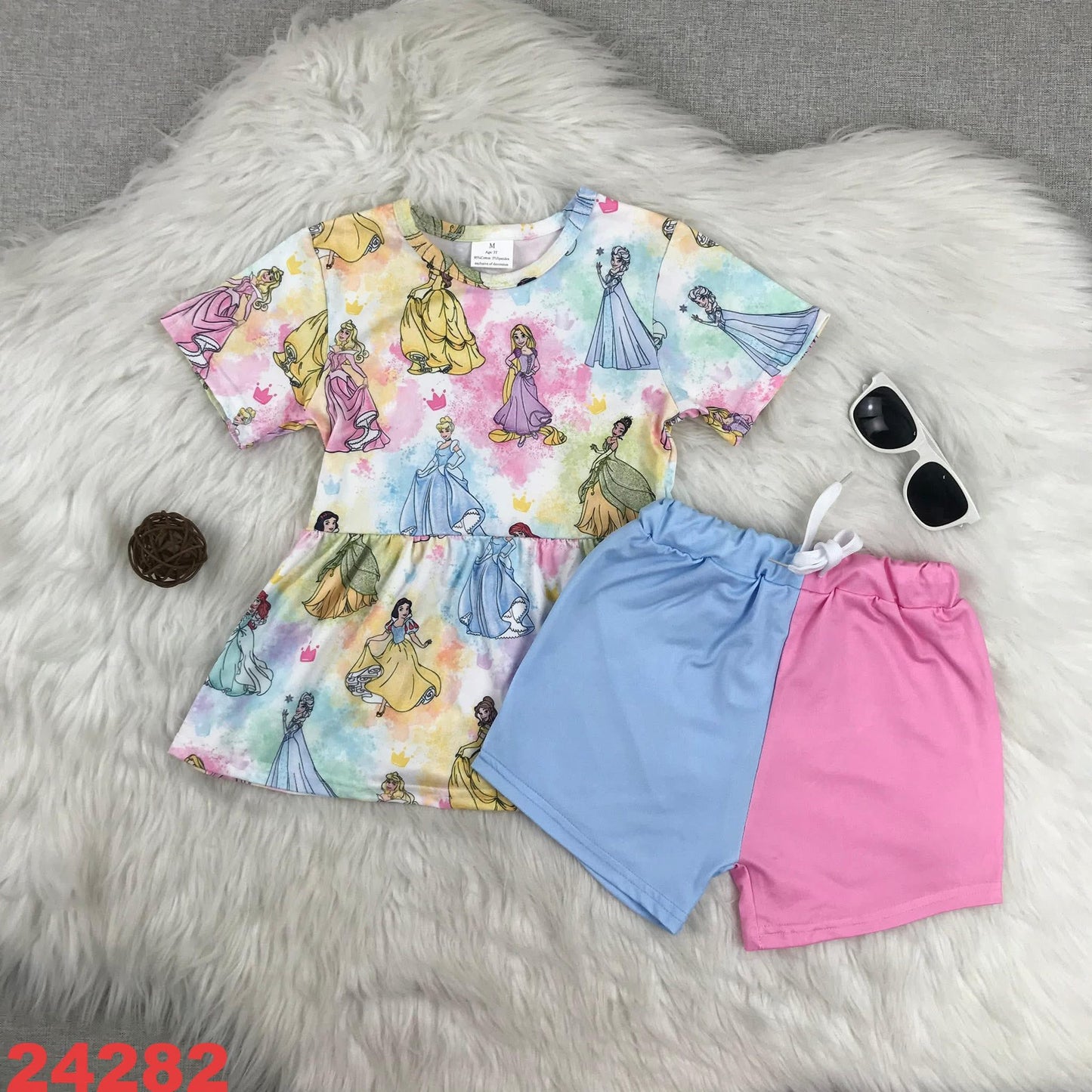 Tie Dye Princess Shorts Set