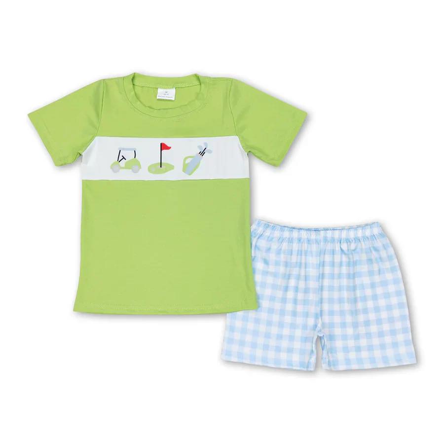 Gingham Golf Shorts Set