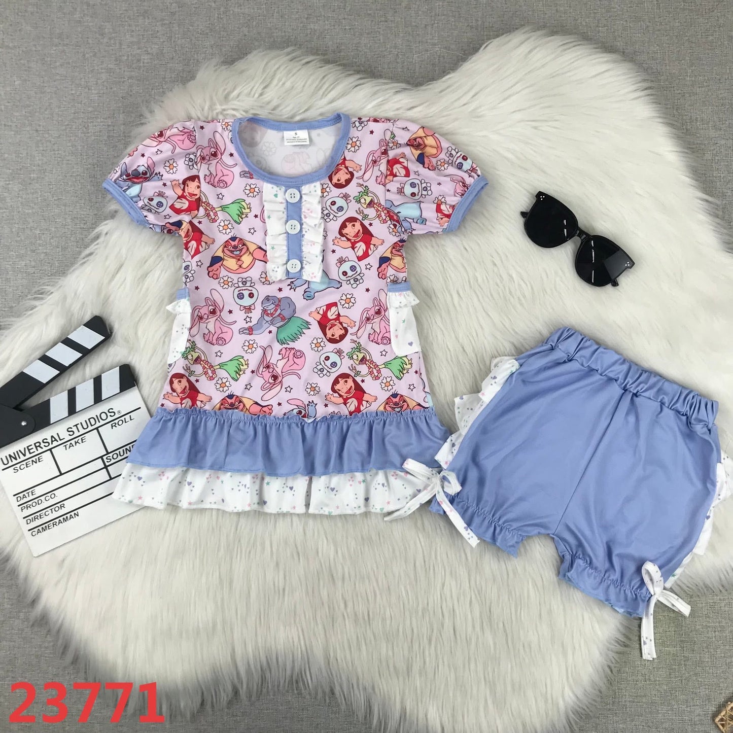 Hawaiian Alien Shorts Set