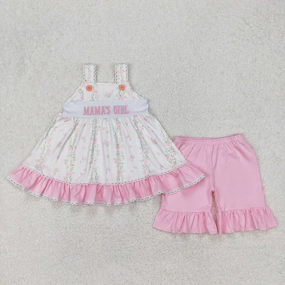 Pink Floral Mama's Girl Shorts Set