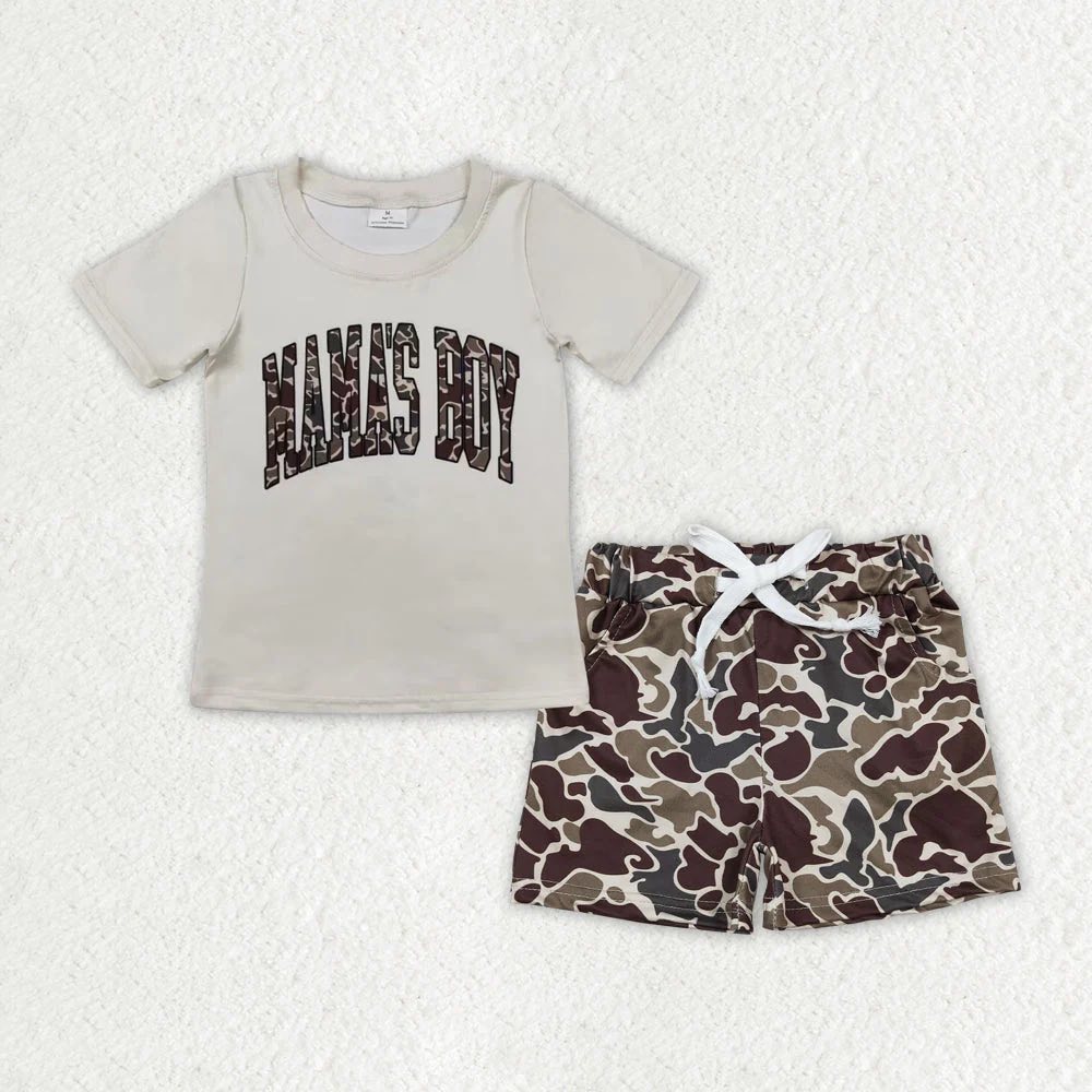 Dark Camo Mama's Boy Shorts Set