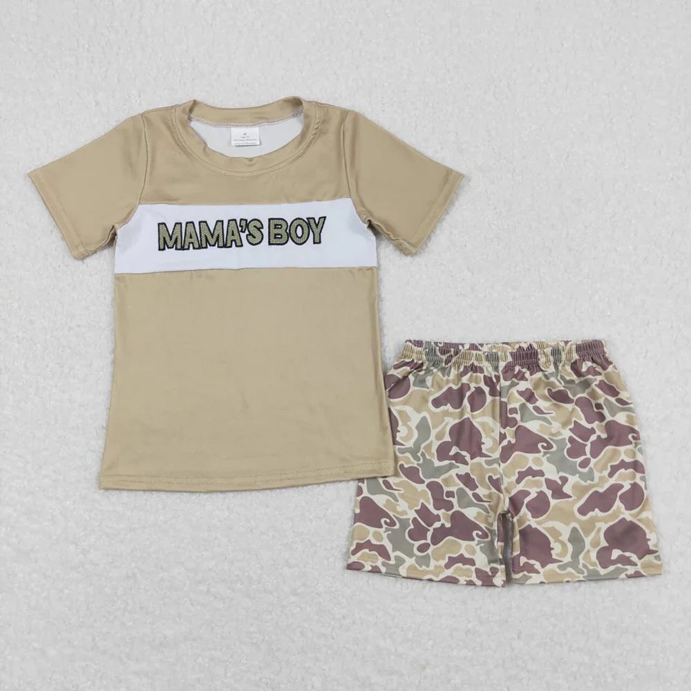 Camo Print Mama's Boy Shorts Set