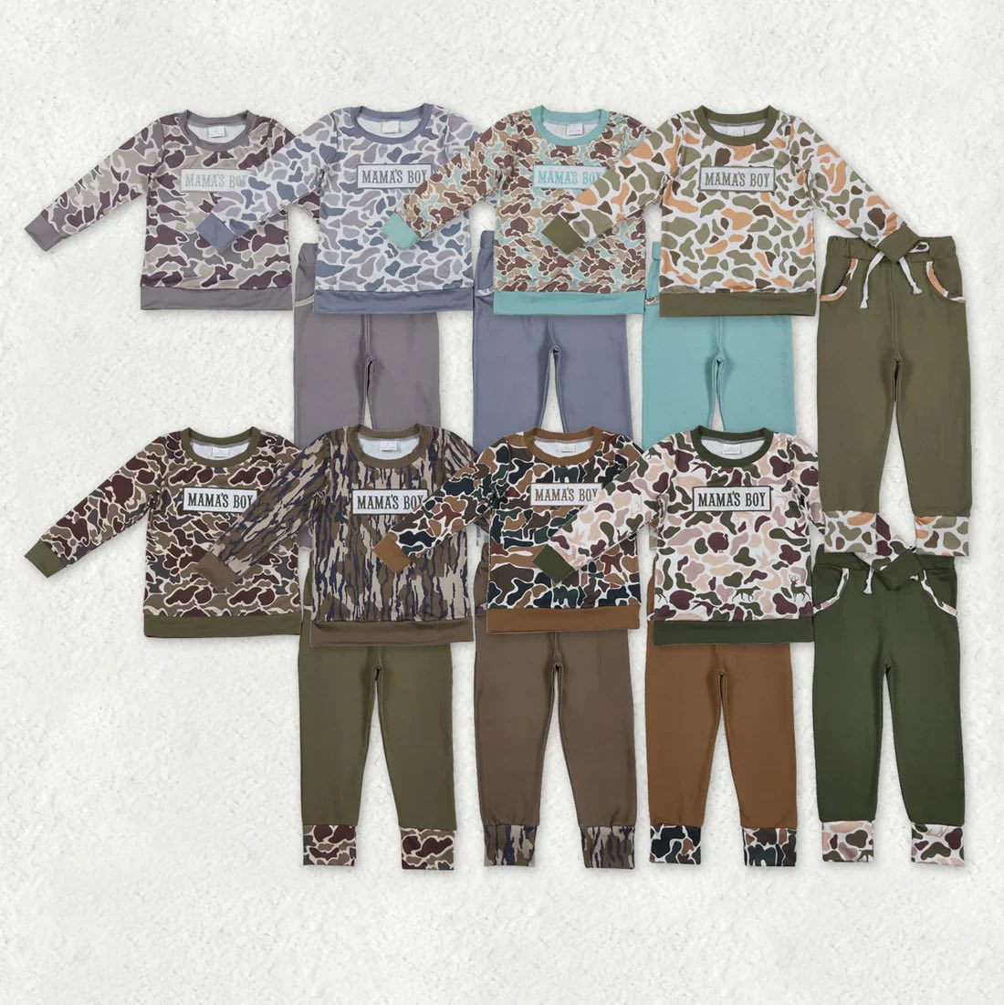 Camo Print Mama's Boy Jogger Sets