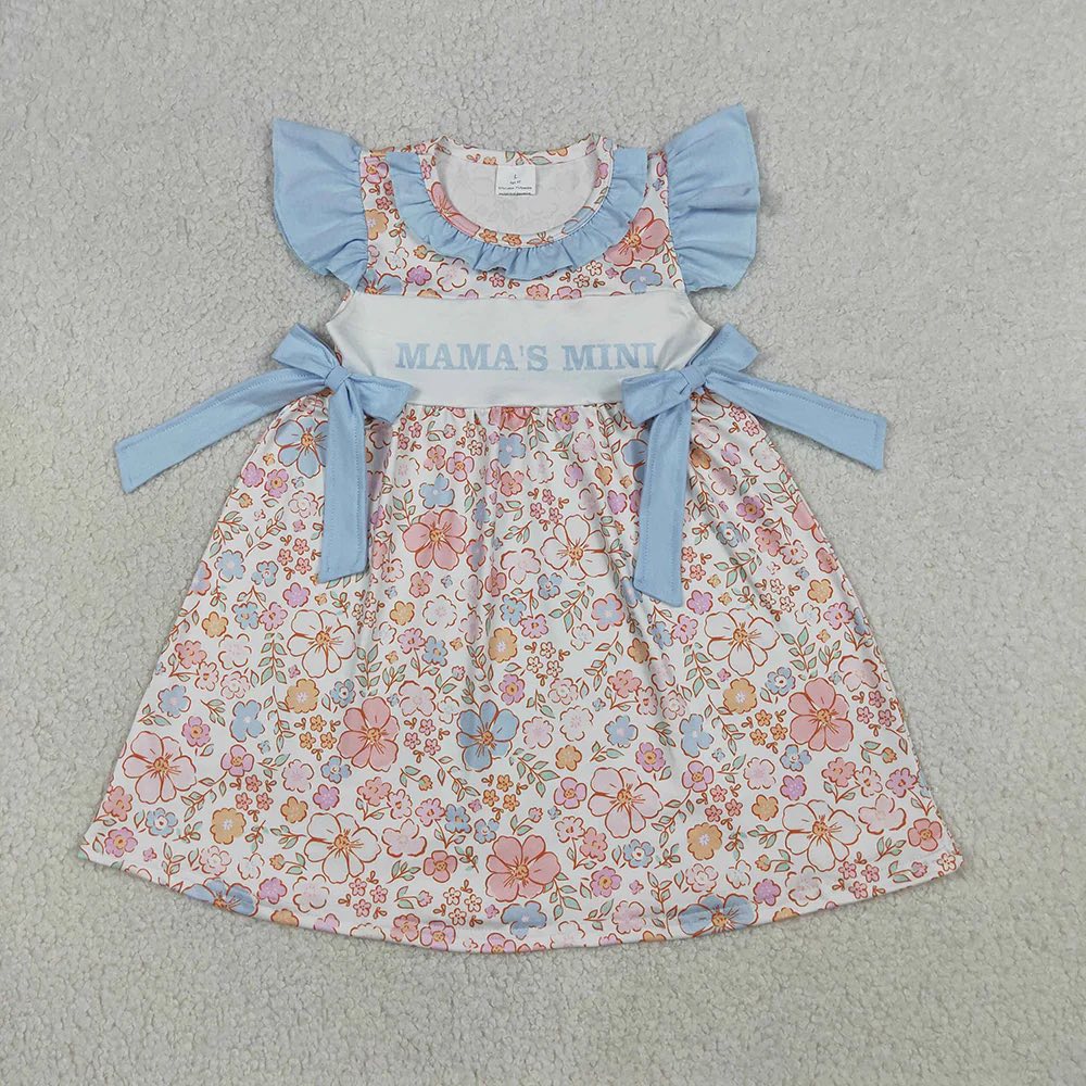 Blue Floral Mama's Mini Dress