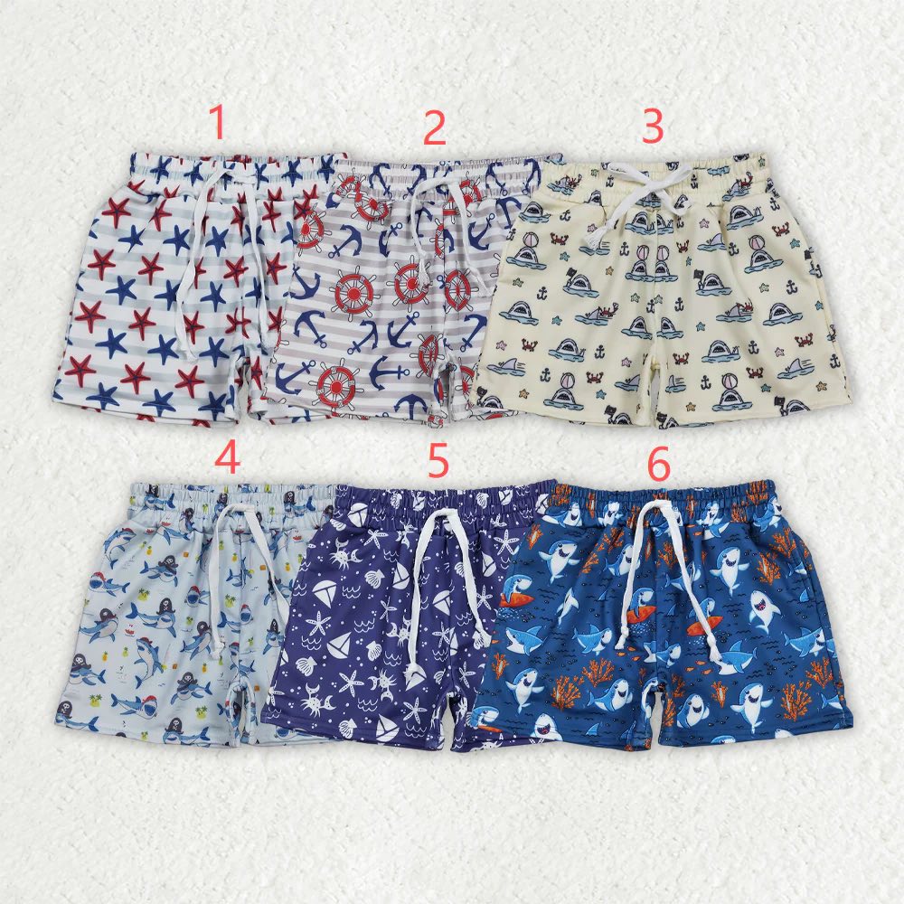 Boys Printed Swim Trunks