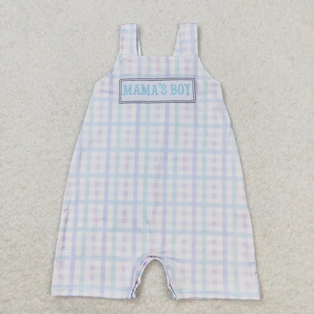 Blue and Purple Pastel Gingham Mama's Boy Jonjon