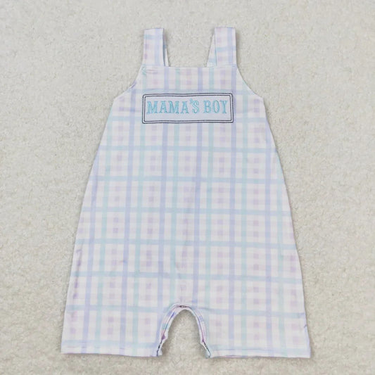 Blue and Purple Pastel Gingham Mama's Boy Jonjon