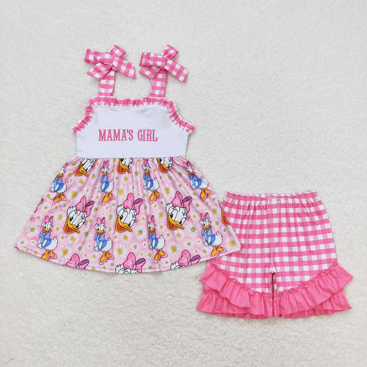 Pink Gingham Duck Mama's Girl Shorts Set