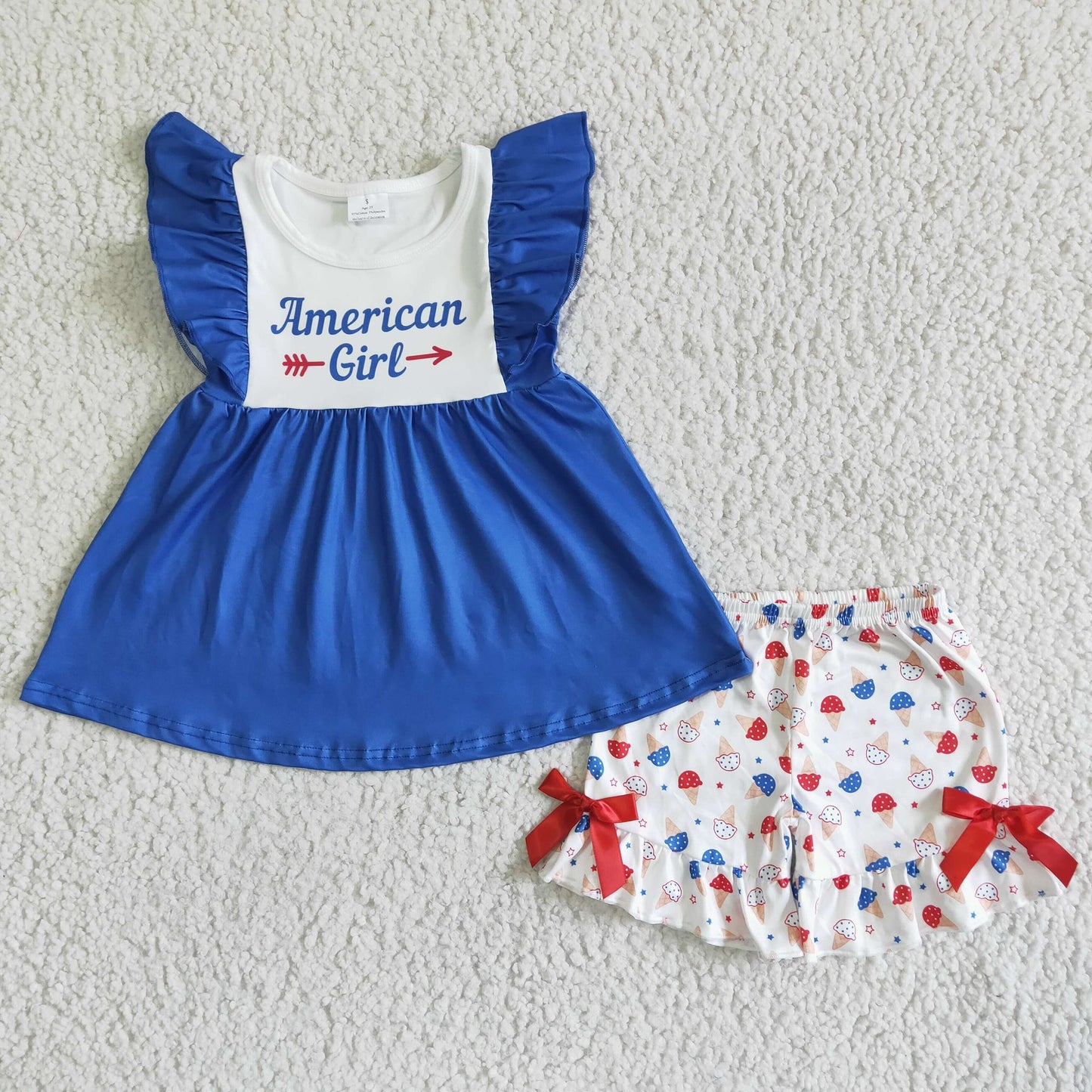 American Girl Ice Cream Ruffle Shorts Set