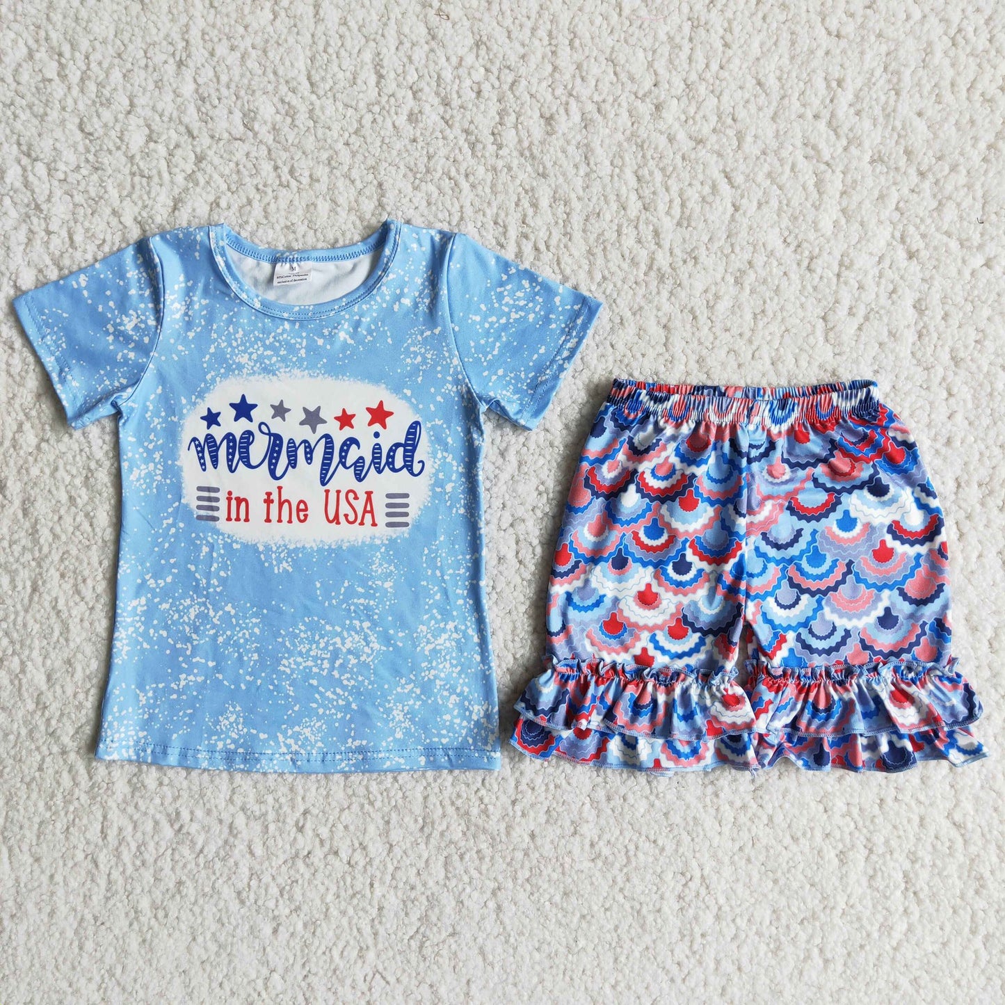 Mermaid In The USA Shorts Set