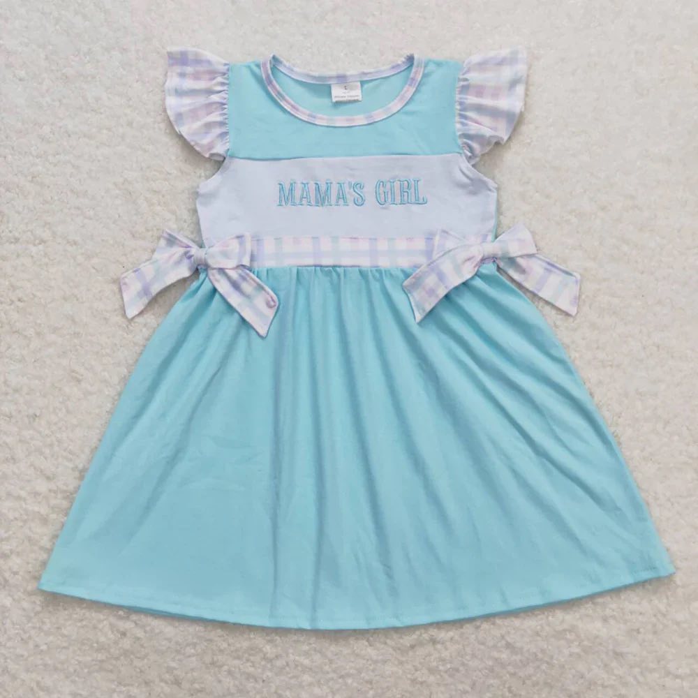 Blue and Purple Pastel Gingham Mama's Girl Dress