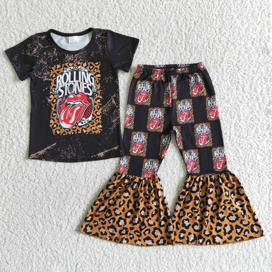 Cheetah Print Bell Bottom Rock & Roll Set