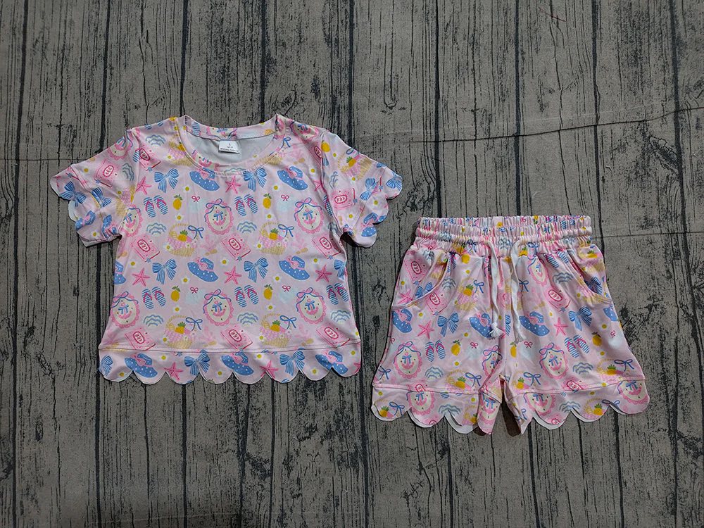 Beach Babe Scalloped Shorts Set