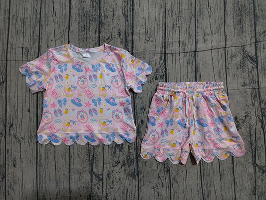 Beach Babe Scalloped Shorts Set