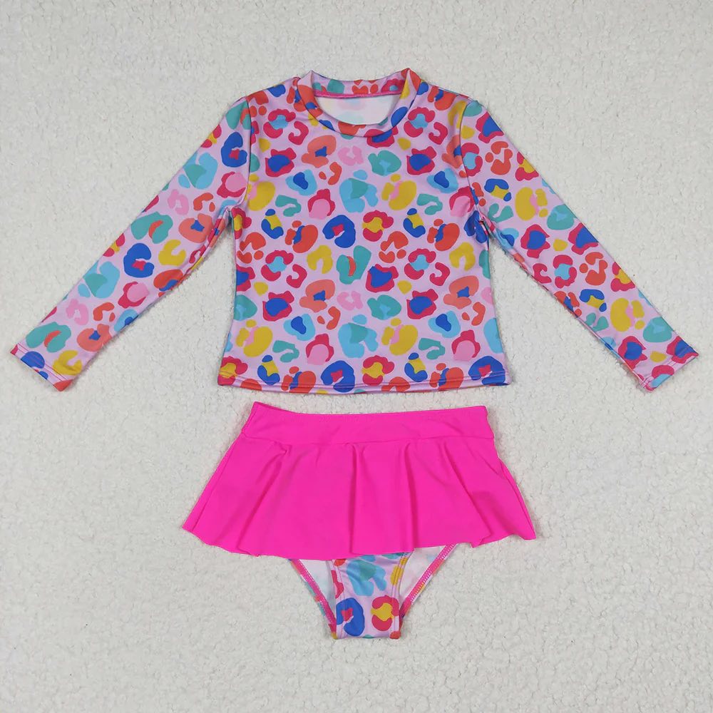 Neon Cheetah Print 2 Piece Swimsuit