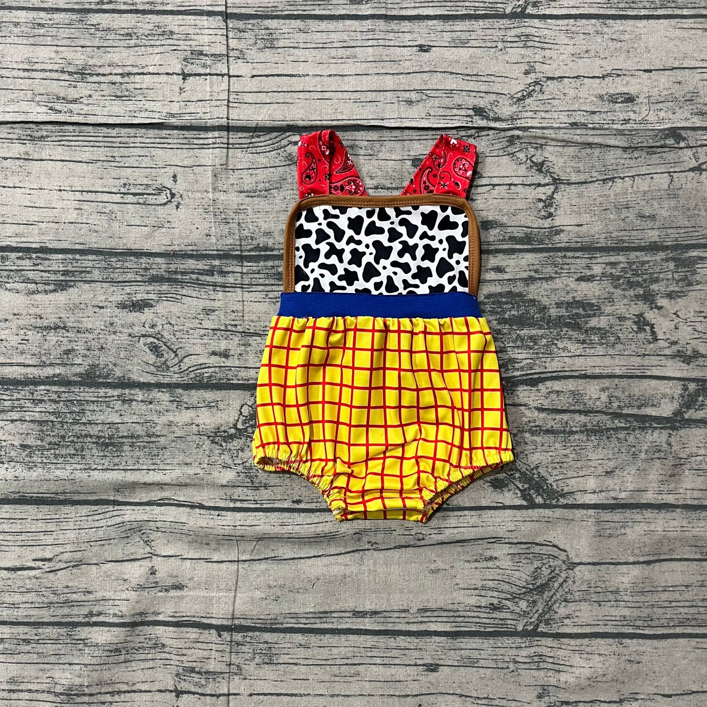 Western Print Bubble Romper