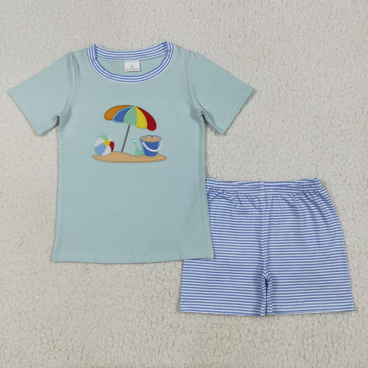 Beach Day Striped Shorts Set