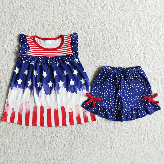 RWB Stars Shorts Set