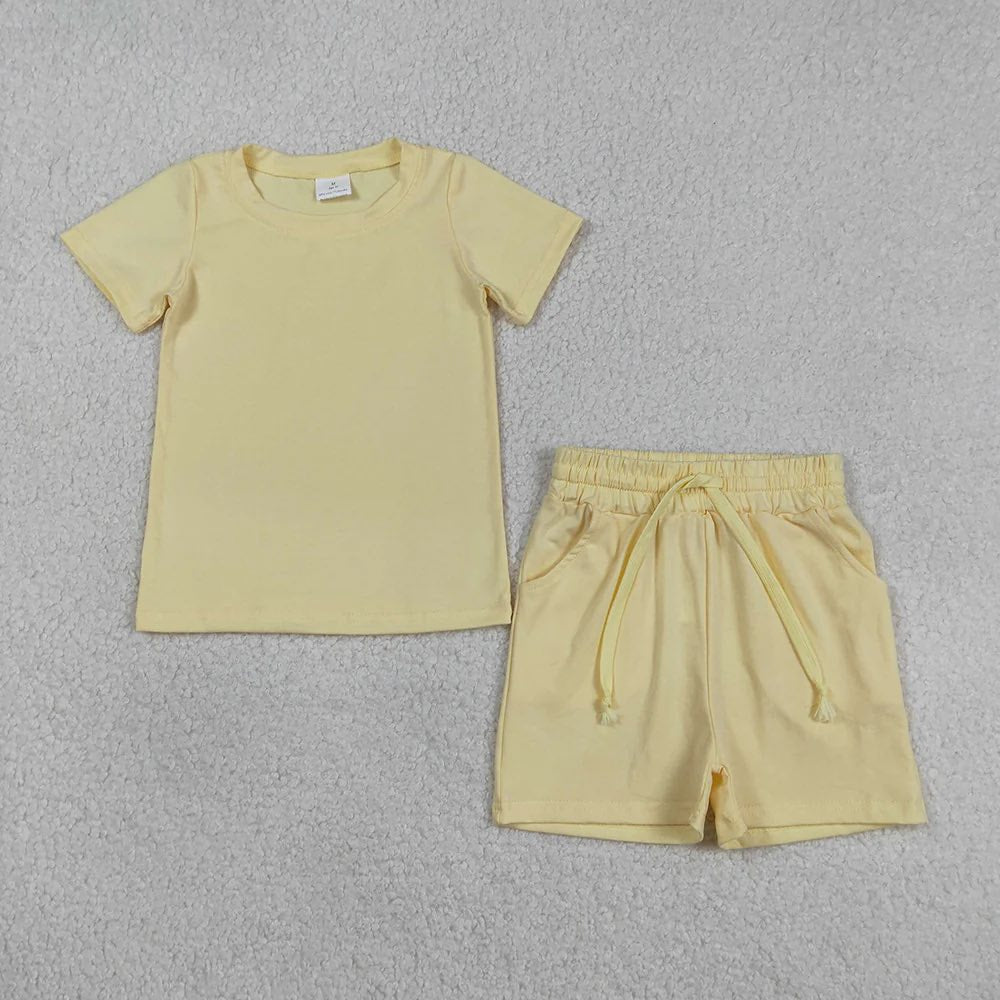 Basic Yellow Shorts Set