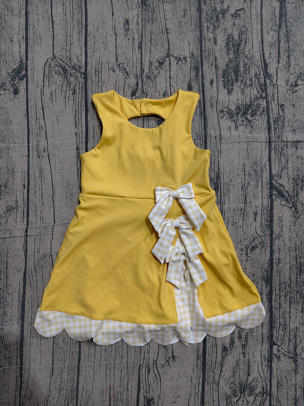 Yellow Gingham Bow Dress