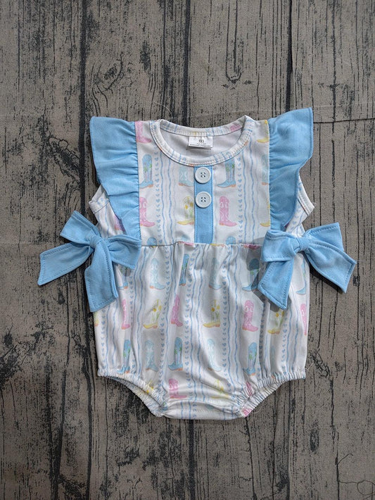 Pastel Boots Bow Romper