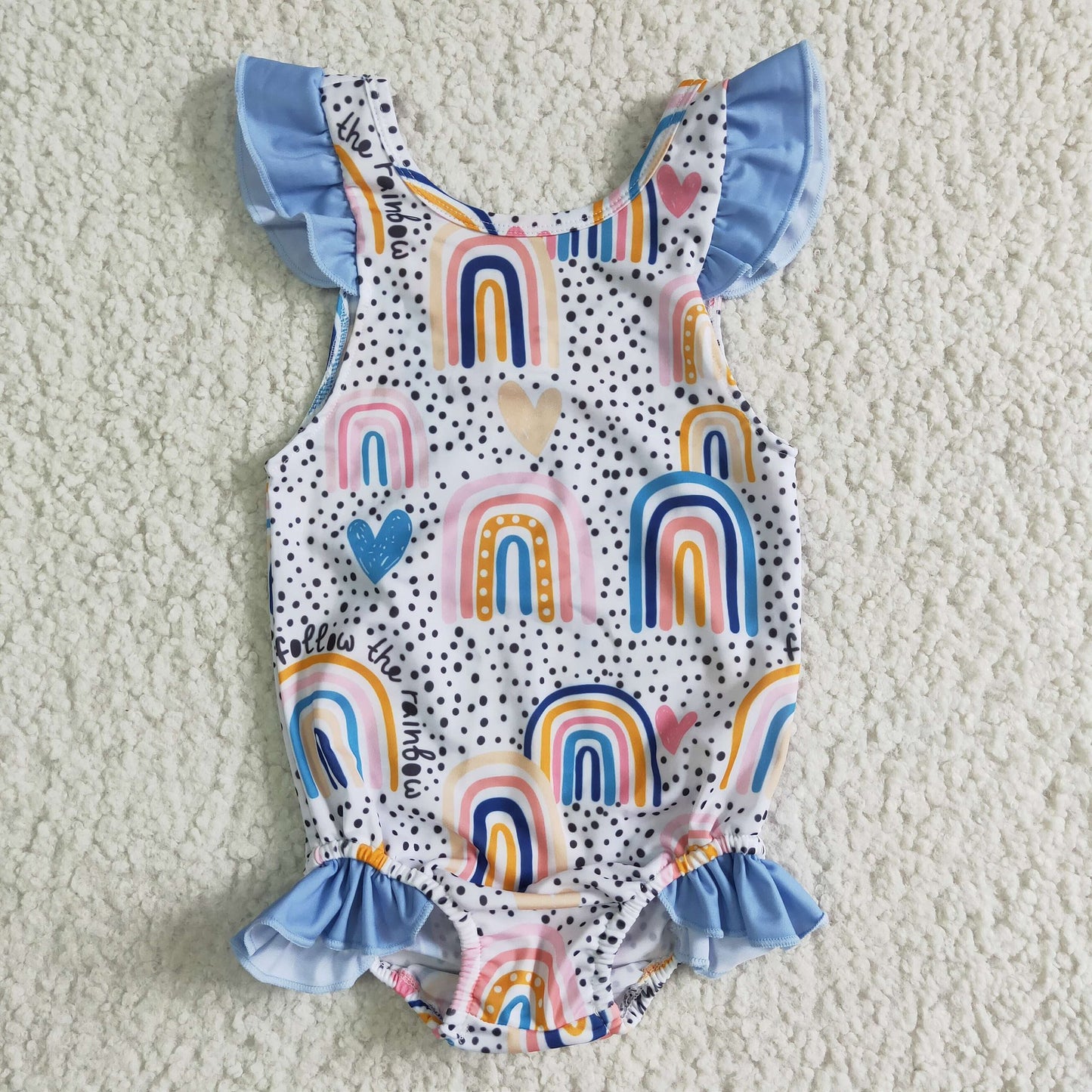 Rainbow Flutter Sleeve Swimsuit