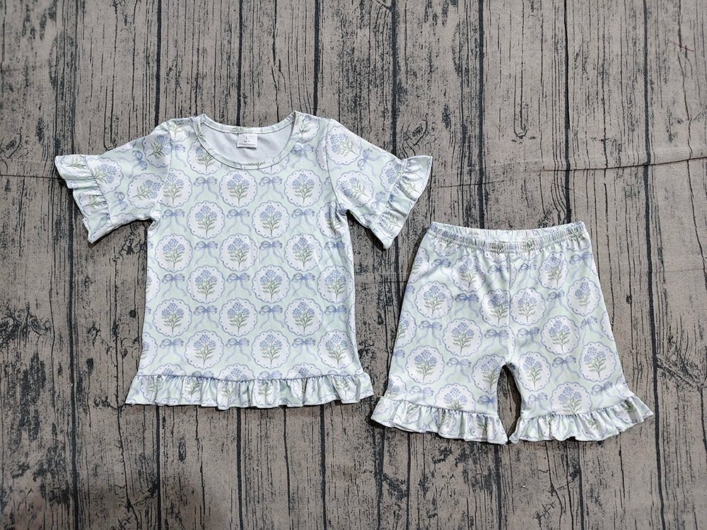 Floral Coquette Ruffle Shorts Set