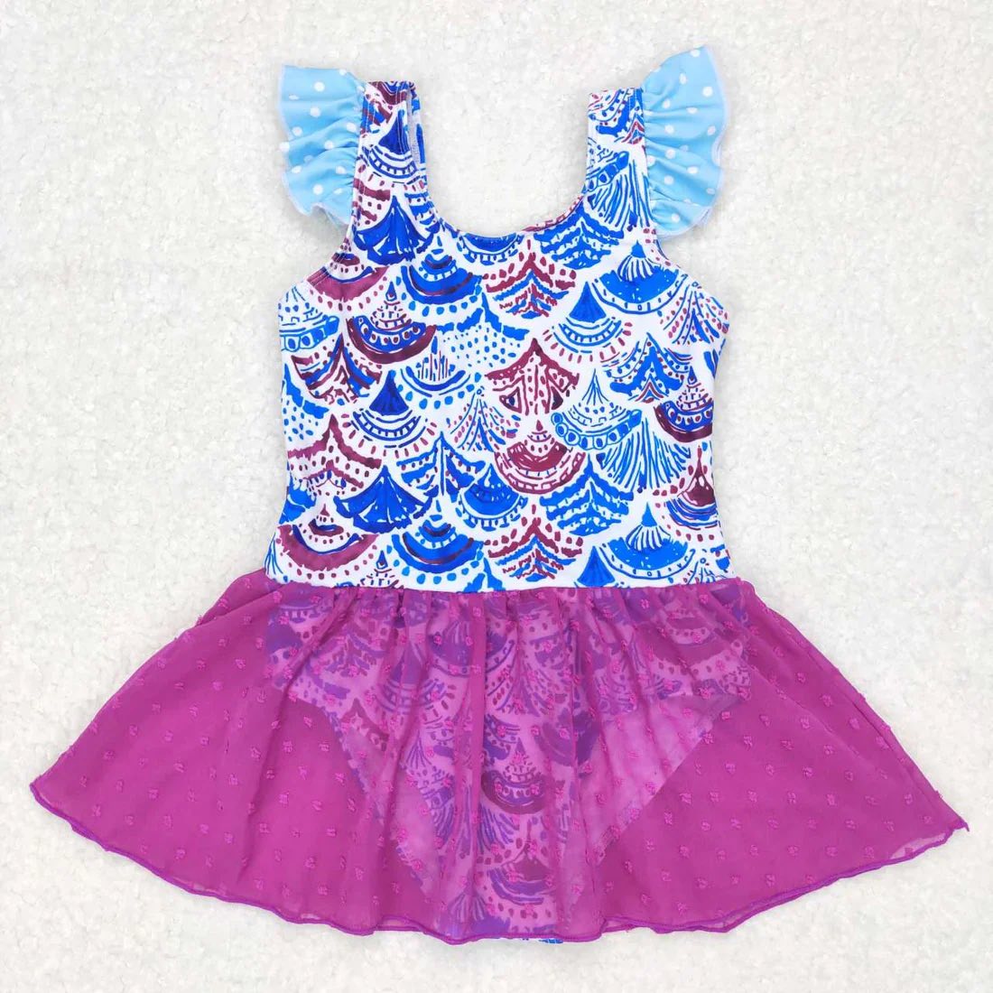 Shell Tulle Skirt One Piece Swimwsuit