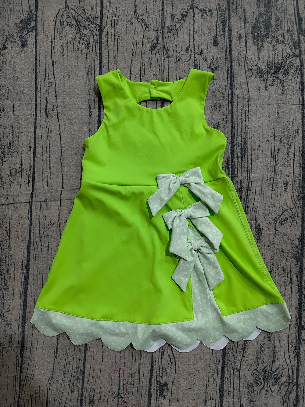 Lime Green Athletic Bow Dress