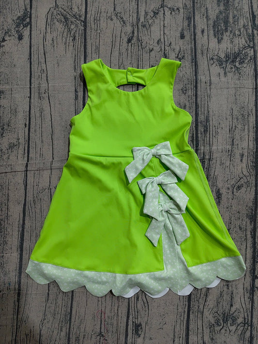 Lime Green Athletic Bow Dress
