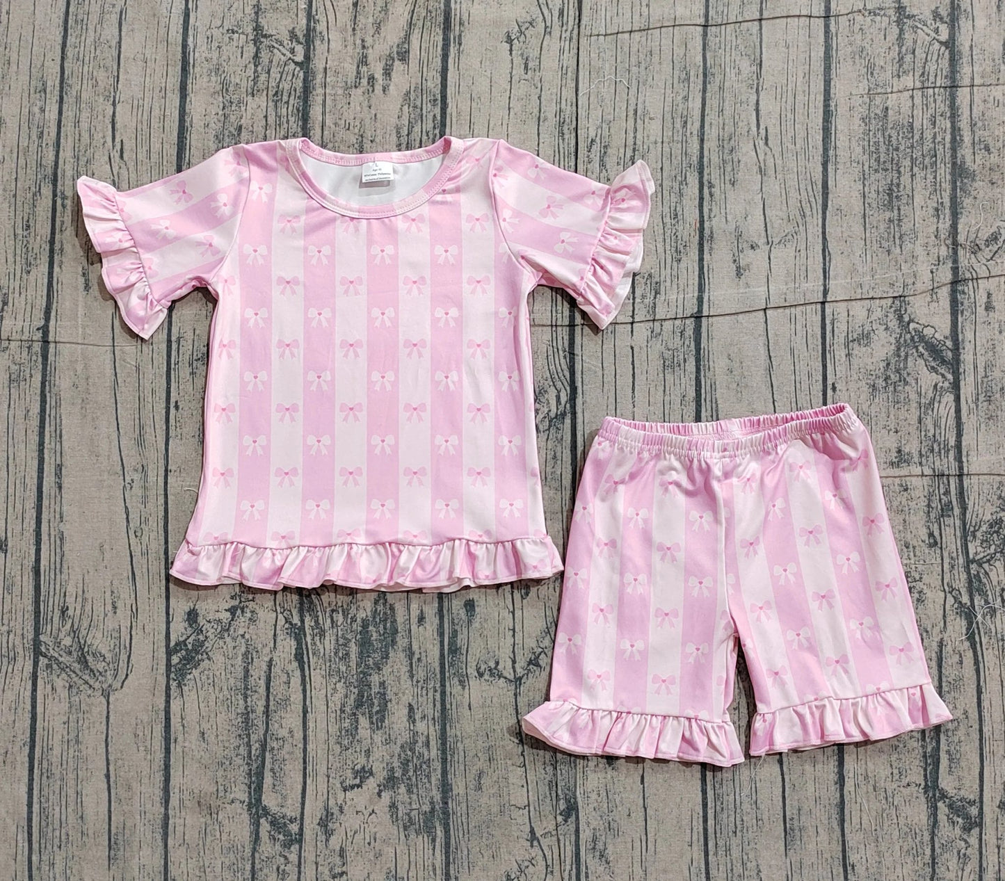 Pink Coquette Ruffle Shorts Set