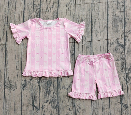 Pink Coquette Ruffle Shorts Set