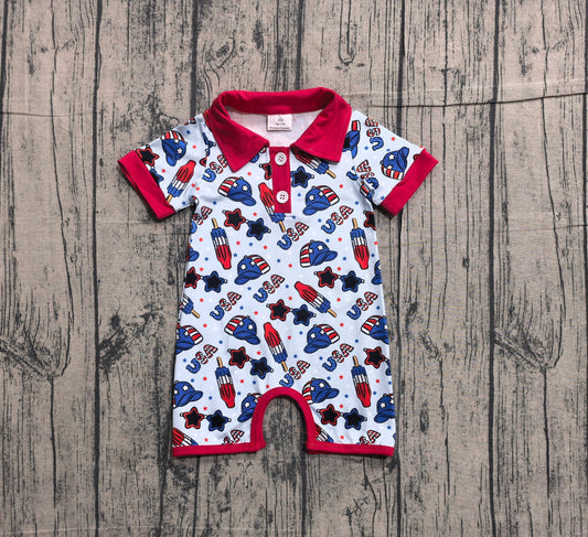 USA Collard Romper