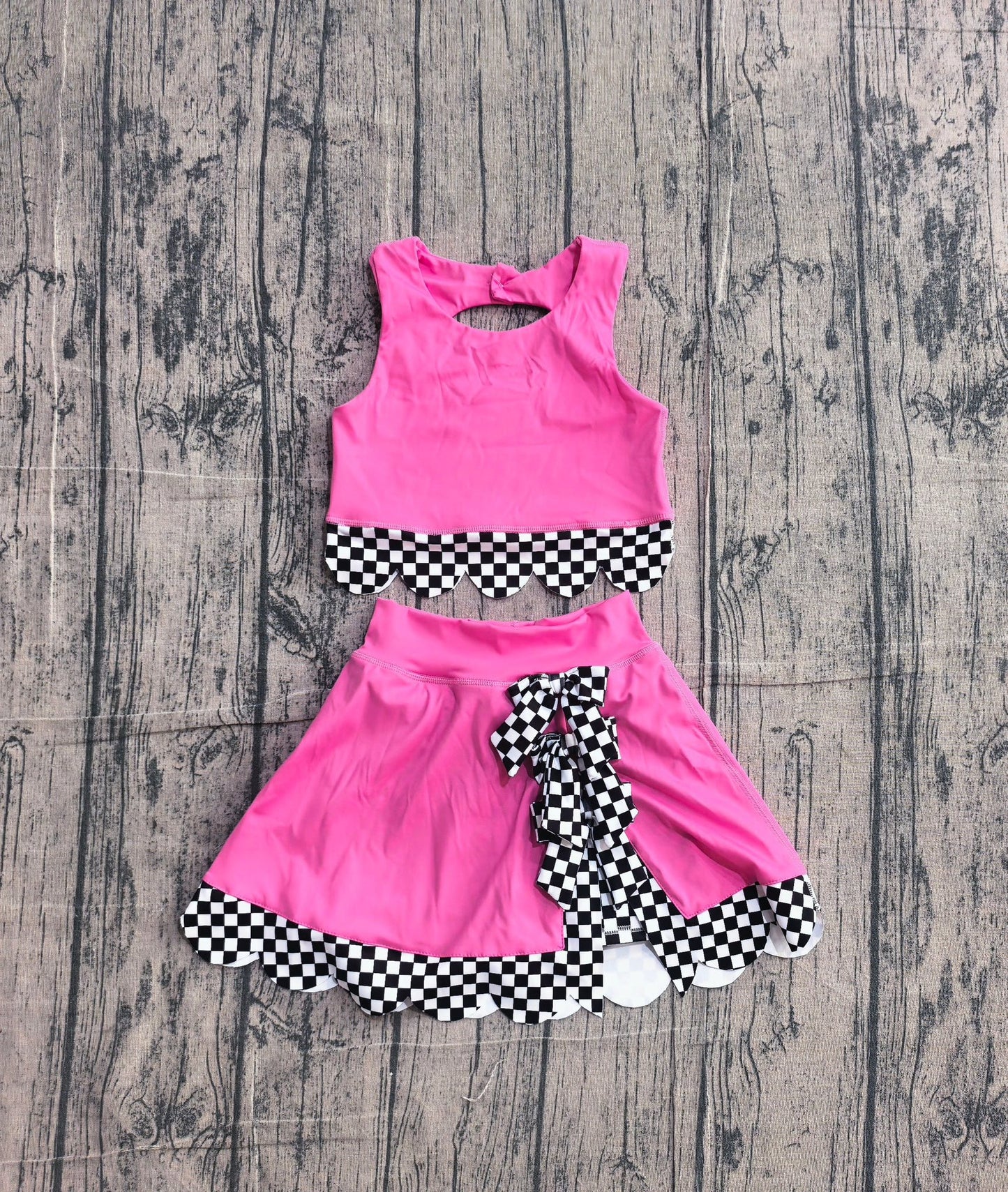 Pink Checkered 2 Piece Set