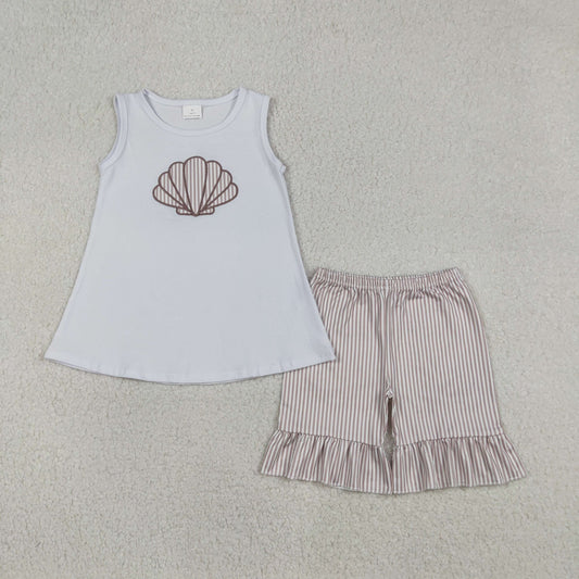 Seashell Beach Ruffle Shorts Set