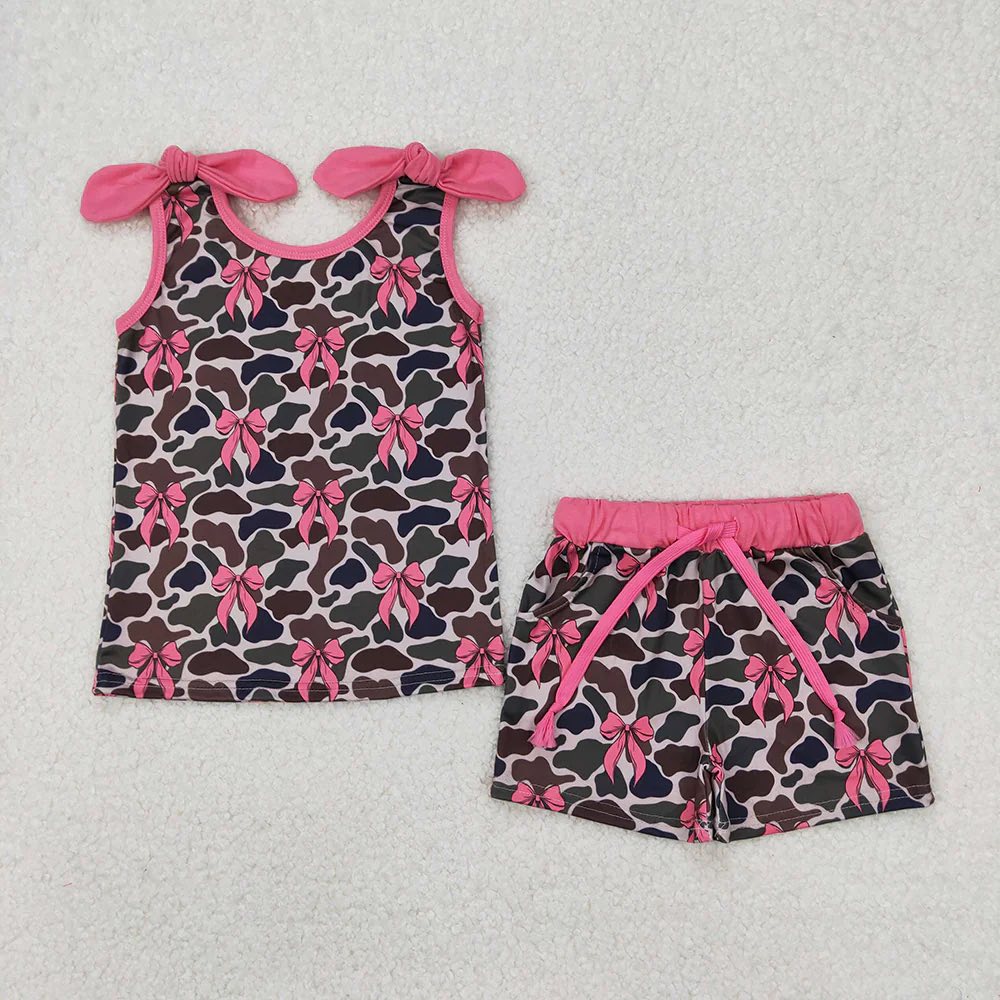 Camo Bow Tank Shorts Set