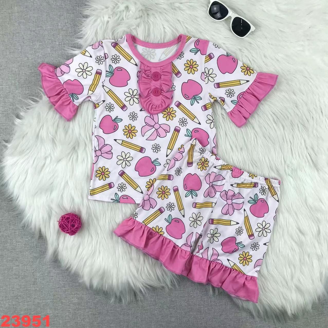 Back to School Ruffle Shorts Set