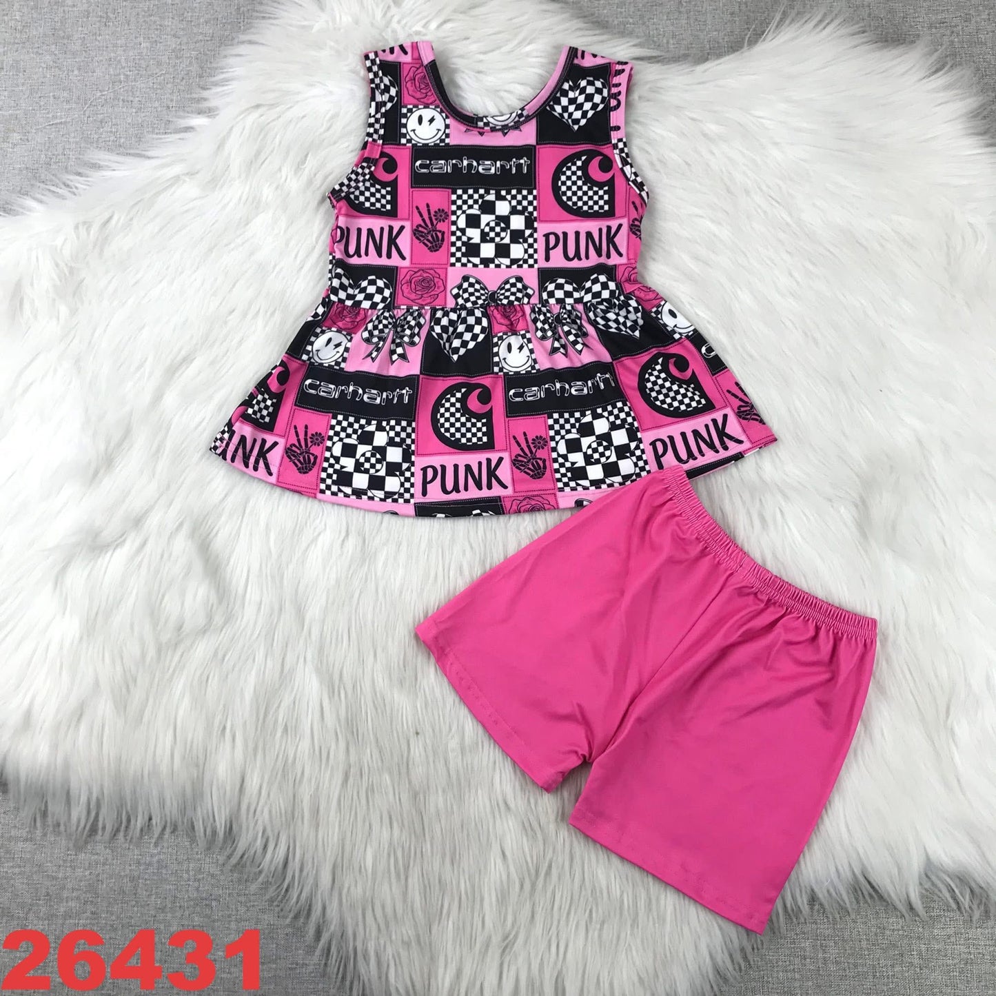 Pink C Shorts Set