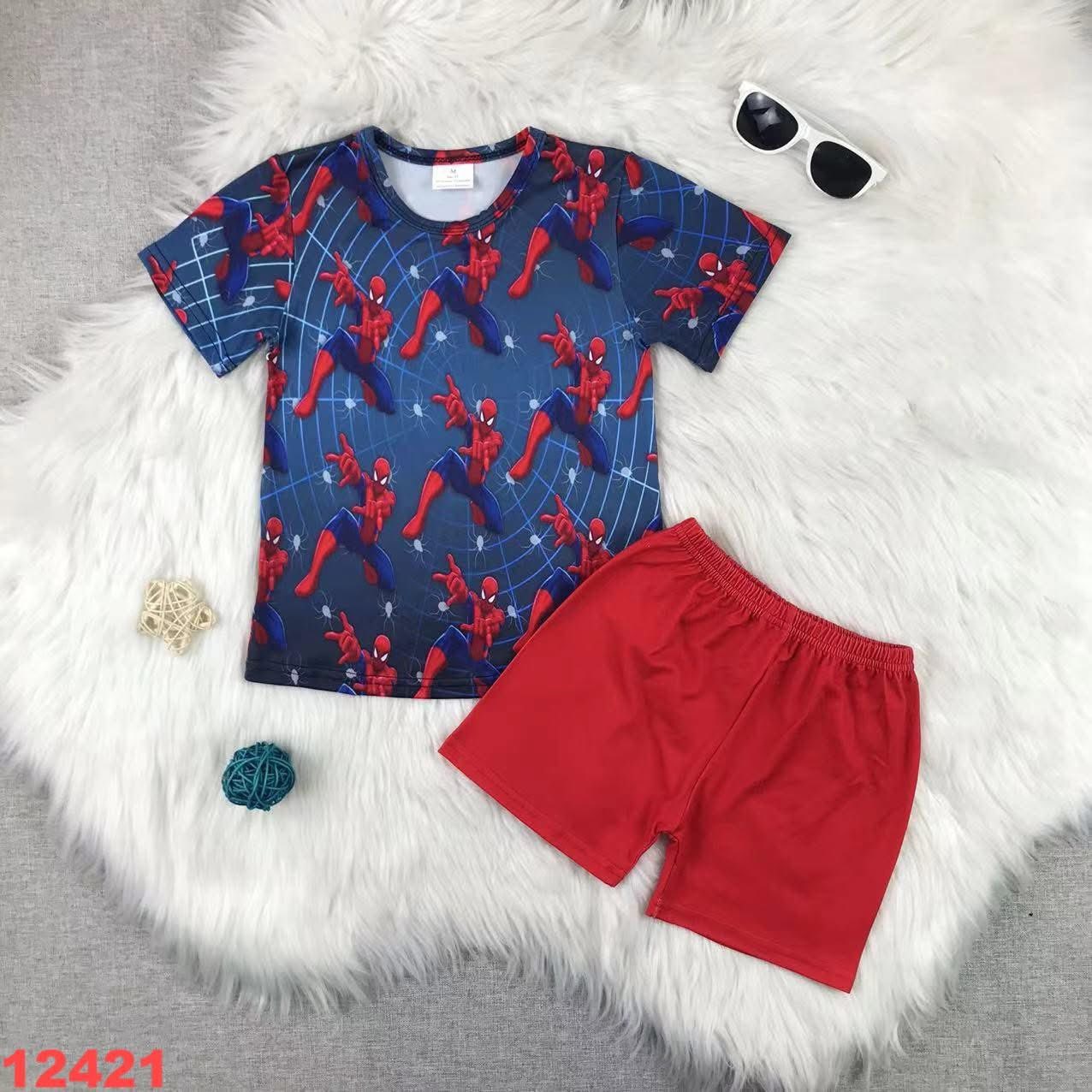 Spider Boy Shorts Set