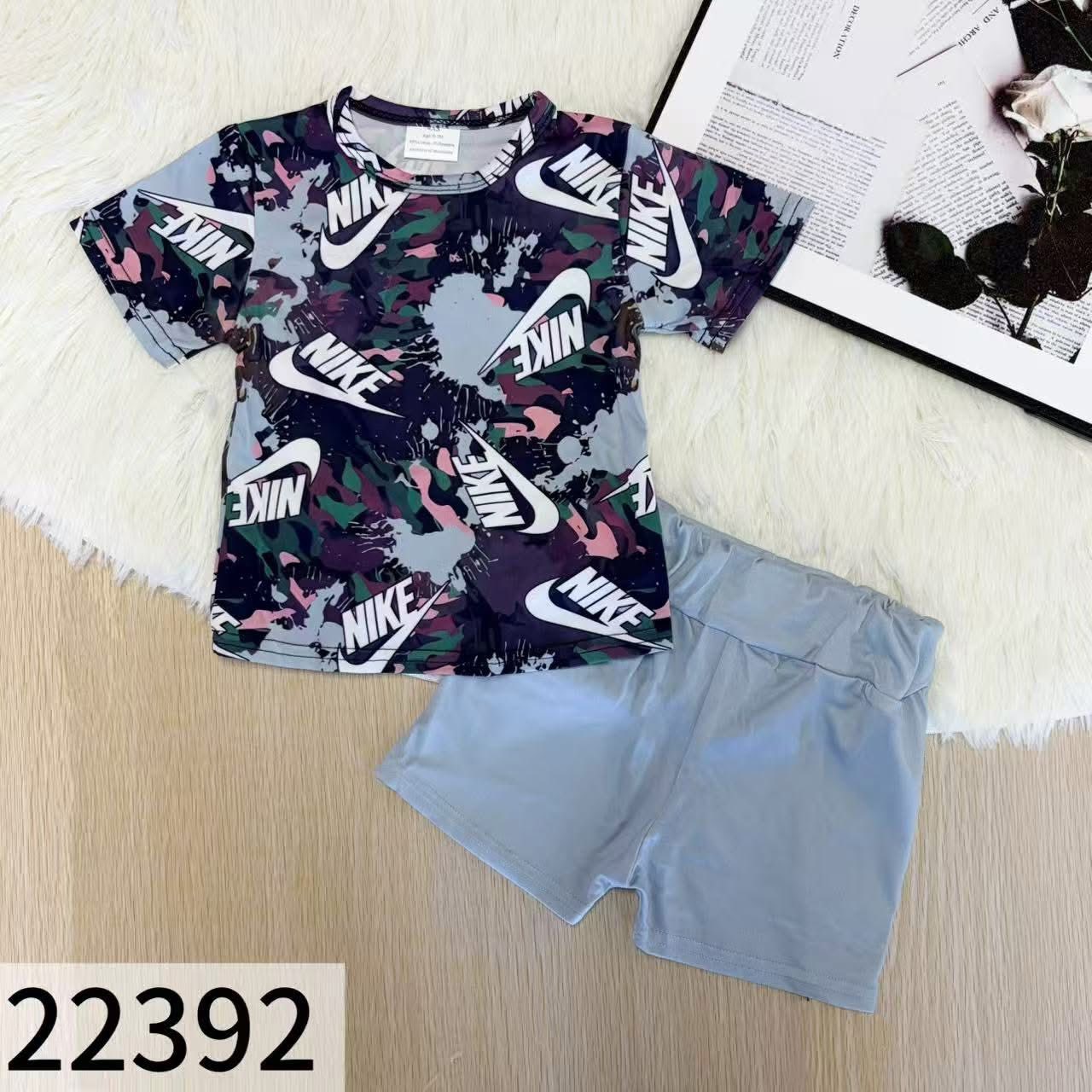Gray Check Shorts Set