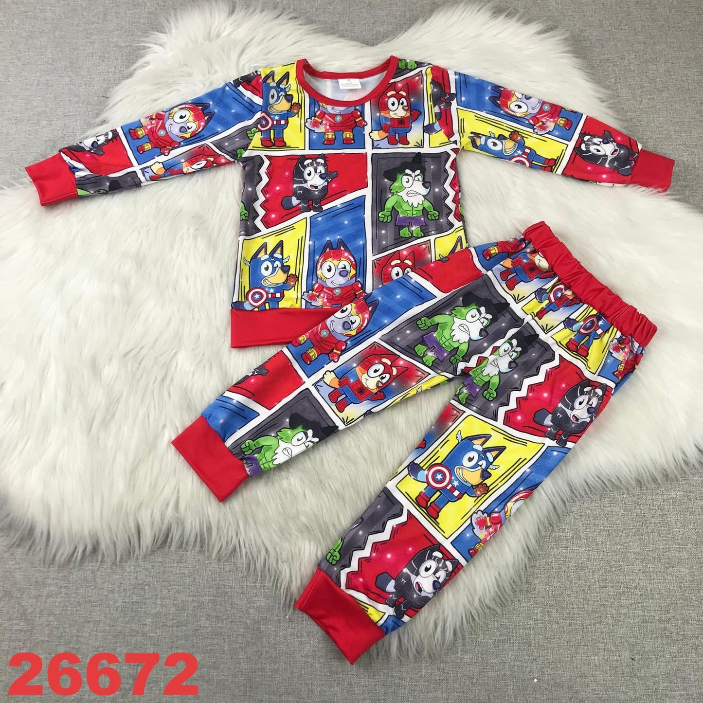 Blue Dog Hero Pajama Set