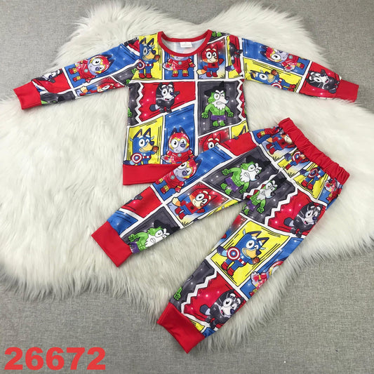 Blue Dog Hero Pajama Set