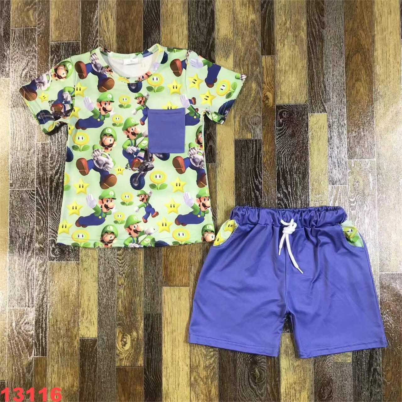 Green Brother Shorts Set