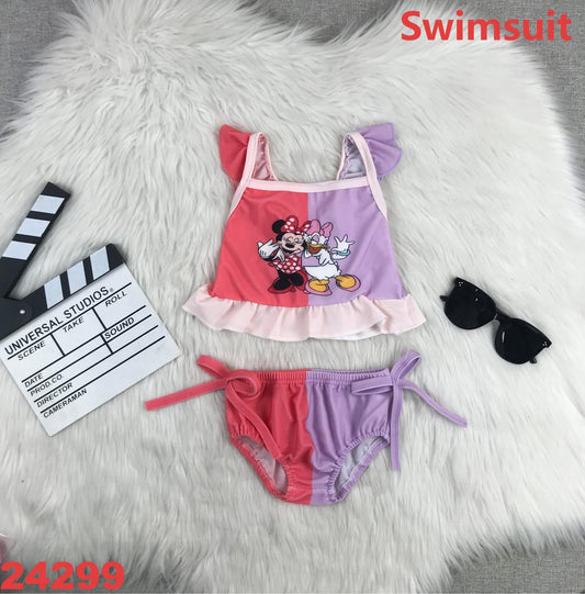 Pink and Purple Mouse Friends Swim Suit