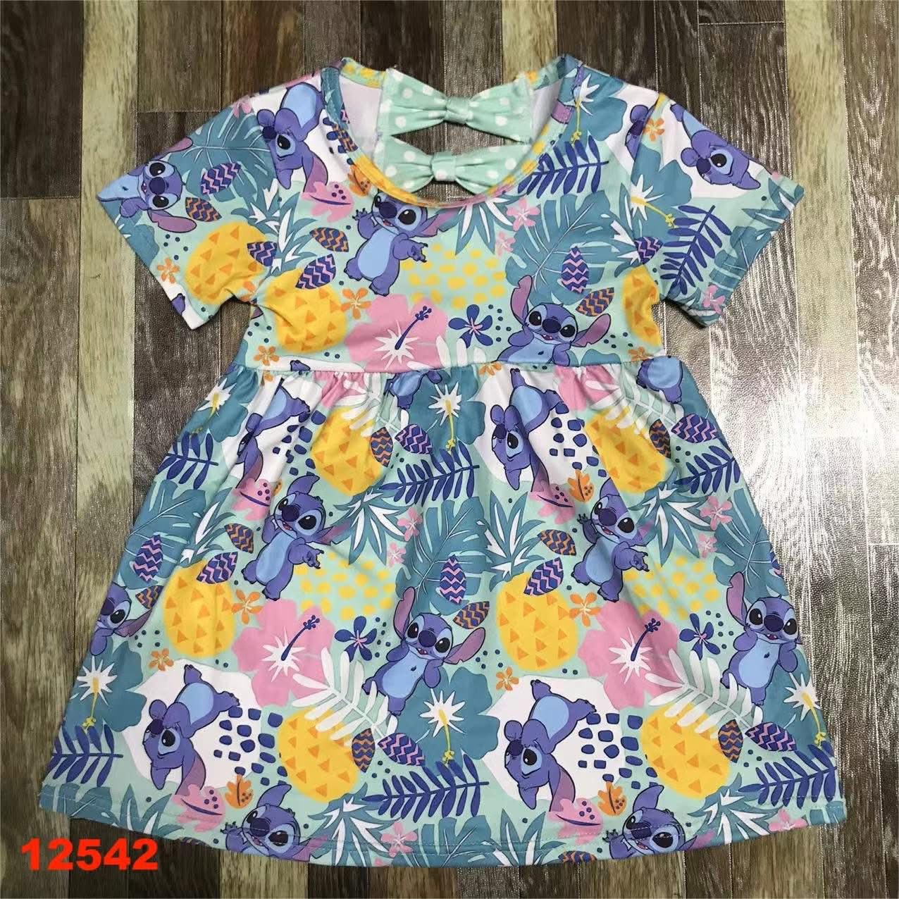 Blue Alien Bow Back Dress
