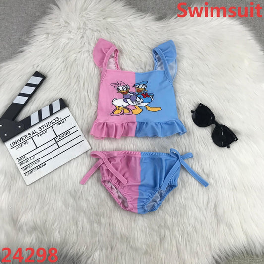 Pink and Blue Duck Friends Swim Suit